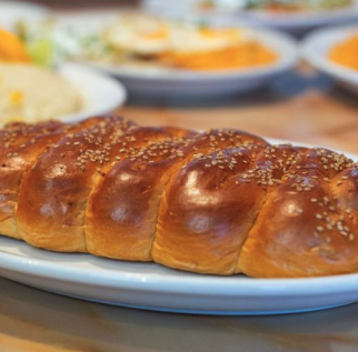 Braided sesame bread fresh from El Paisano's panaderia in Des Moines