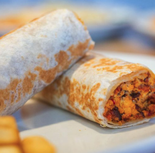Hearty Mexican burrito at El Paisano in Des Moines, Iowa